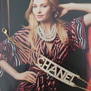 Gold Metal Crystals Chain Charm Fashion Women Bracelet Casual Formal Jewelry